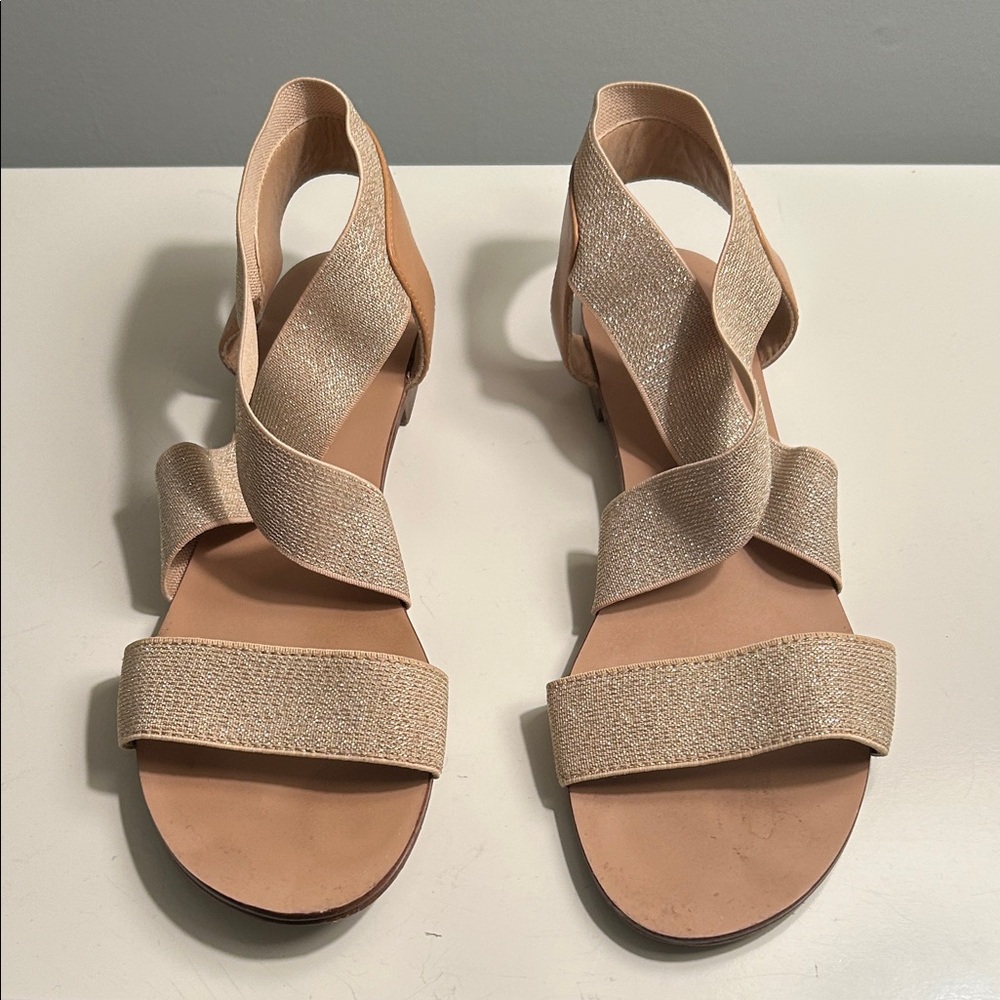 Gold sparkling Tan Sandals